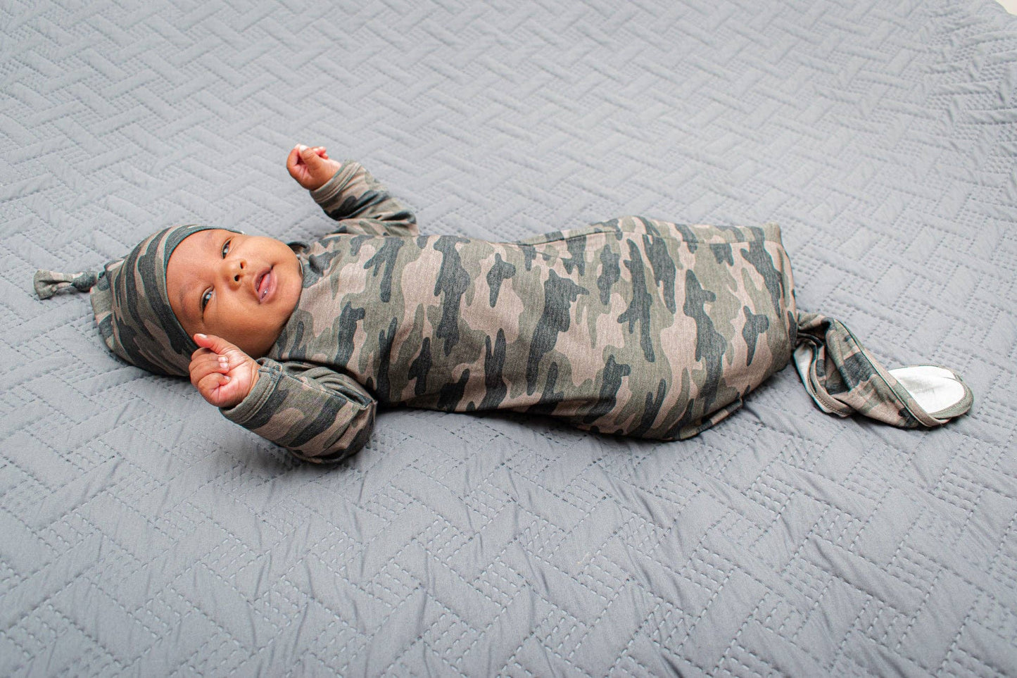 CAMO BAMBOO KNOTTED GOWN