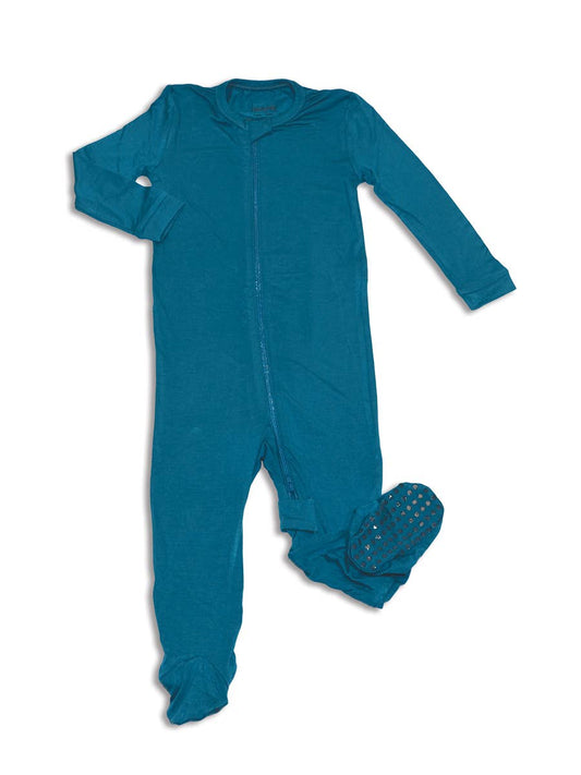 Bamboo Zip Up Footed Sleeper Deep Ocean