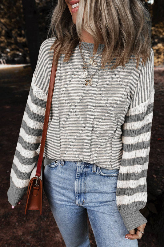 Gray Stripe Sweater