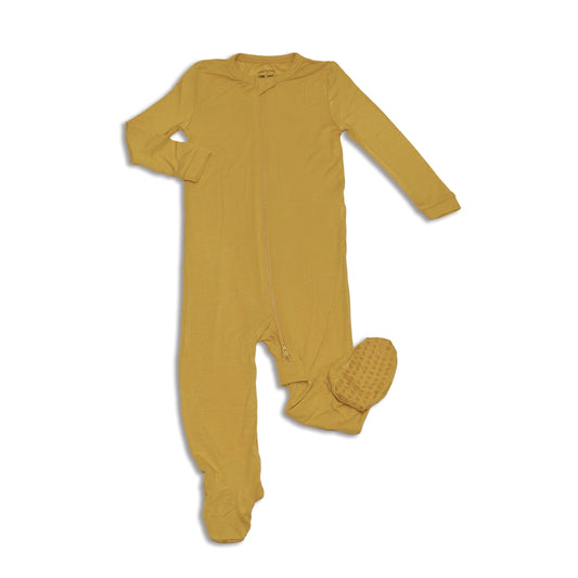 Bamboo Zip Up Footed Sleeper Fall Leaf