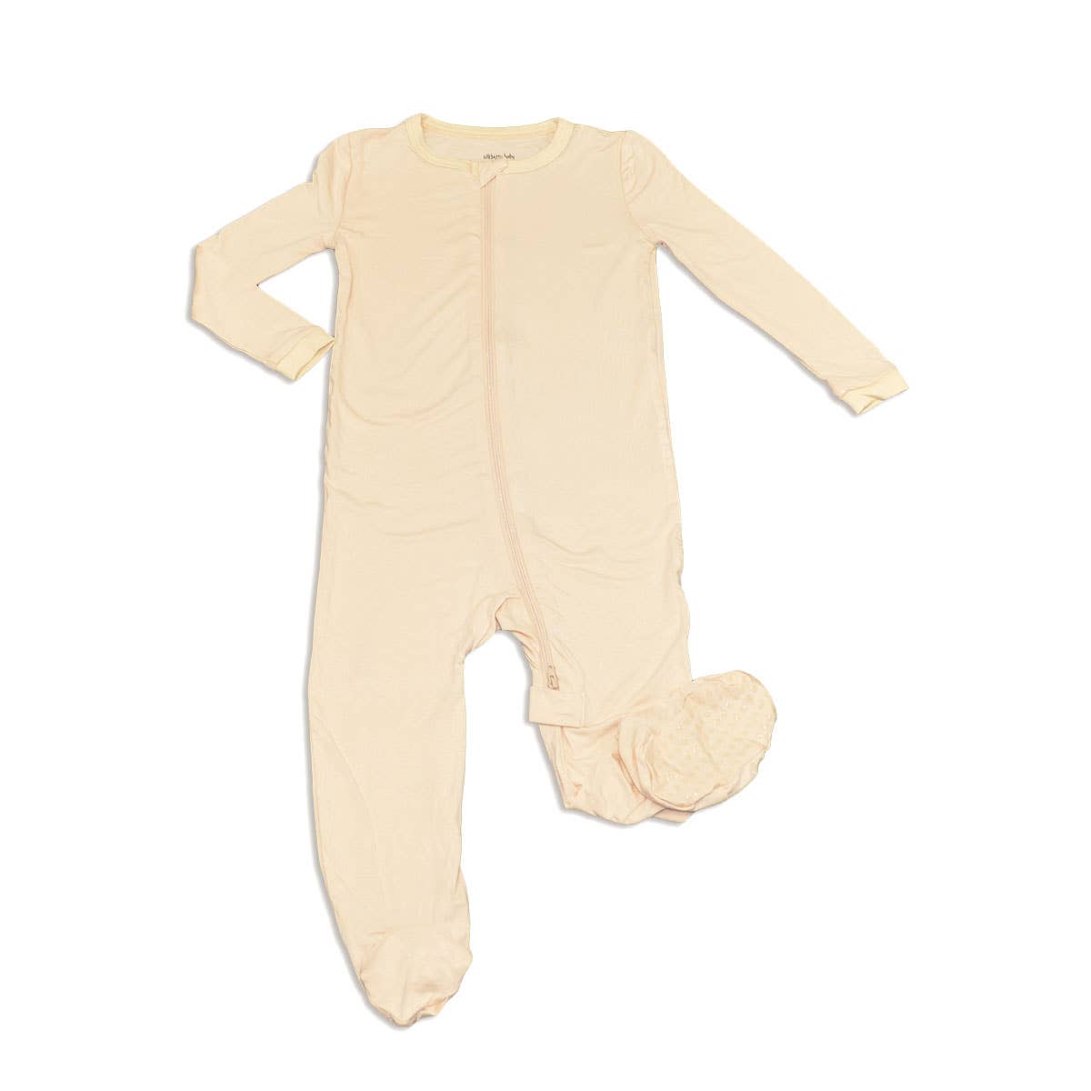 Bamboo Zip-up Footies (Solid Color): Soft Sand